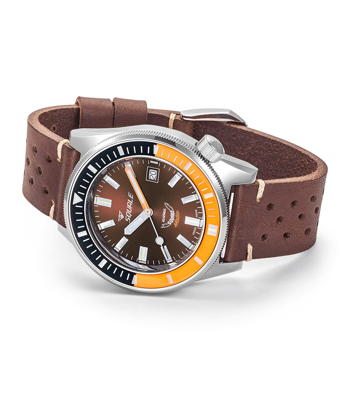 Squale - Matic - Brown - 60 ATM - Leather-full-min