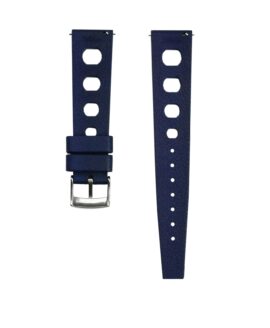 Vintage Style Rubber Watch Strap - Blue_back-min