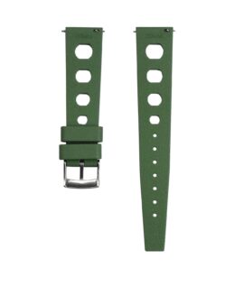 Vintage Style Rubber Watch Strap - Green_back-min