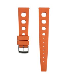 Vintage Style Rubber Watch Strap - Orange-min