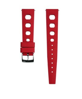 Vintage Style Rubber Watch Strap - Red-min