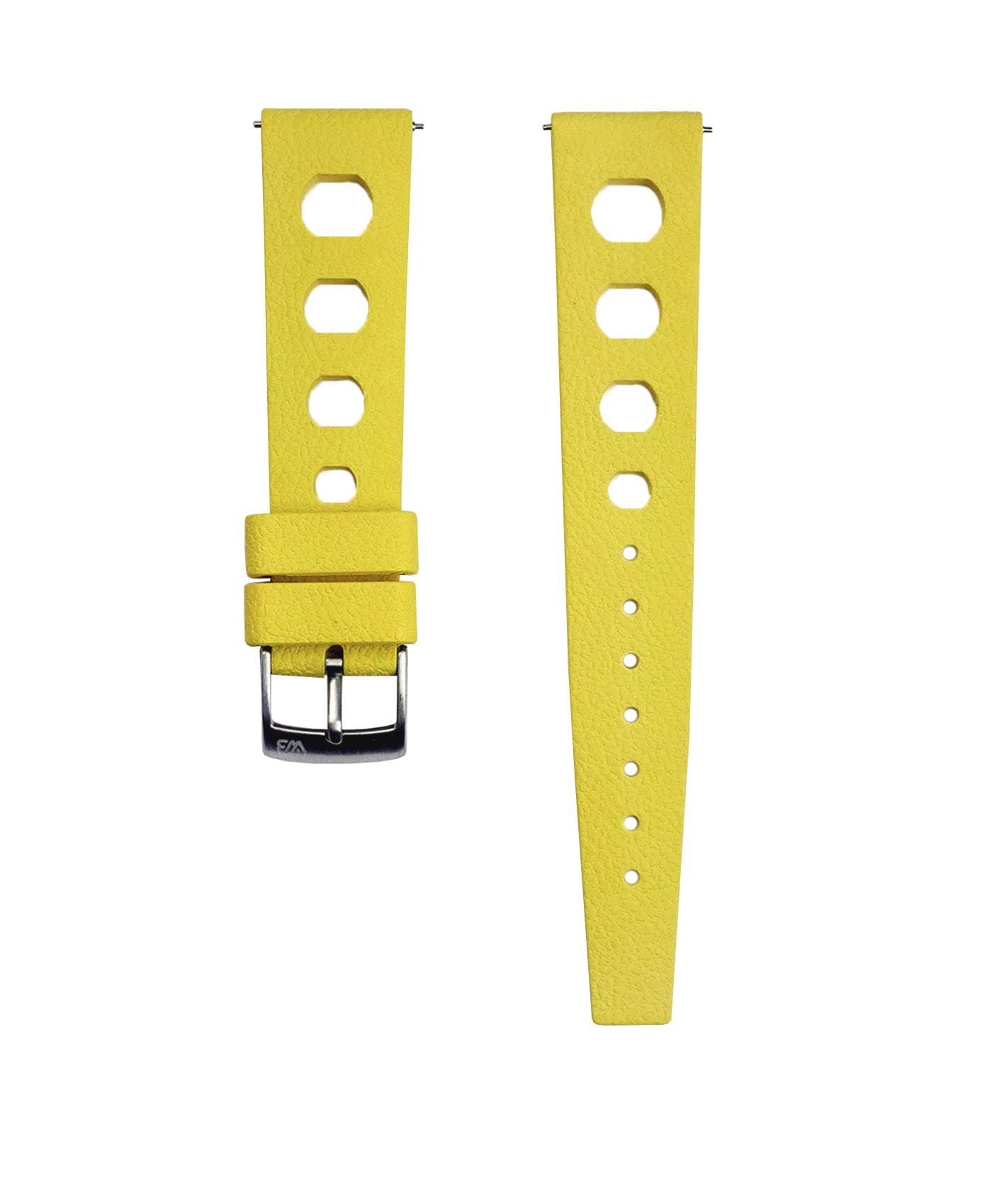 Vintage Style Rubber Watch Strap - Yellow-min