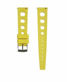 Vintage Style Rubber Watch Strap - Yellow_back-min