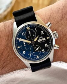 IWC Spitfire paired with Premium NATO Strap Black - Brushed | WB Original
