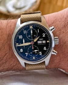 IWC Spitfire paired with Premium Single-Pass NATO Beige  | WB Original