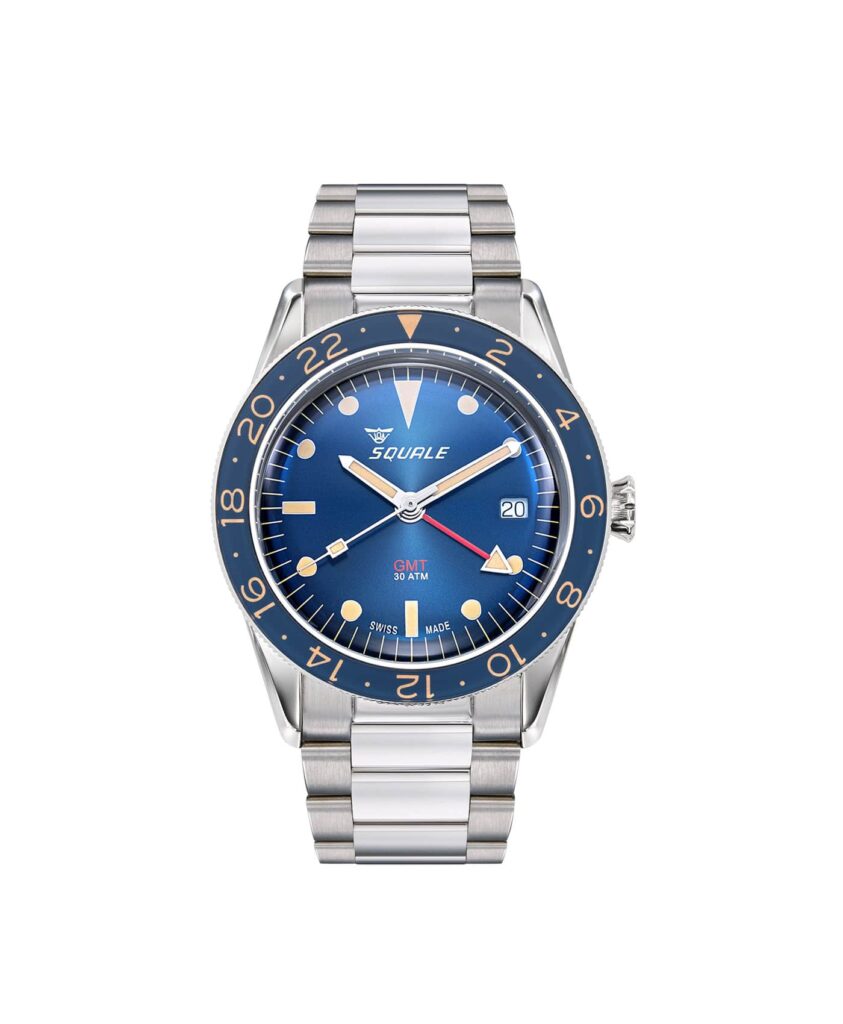 Squale - SUB 39 - GMT Vintage - Blue - Metal Bracelet-min