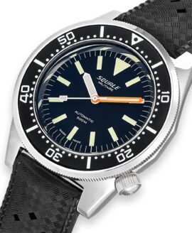 Squale - 1521 Black Militaire - Polished - Rubber - 1521MIL.HT-close up-min