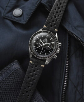 Wristporn-black-Racing-cowhide-Leather-Watch Strap-omega-speedmaster