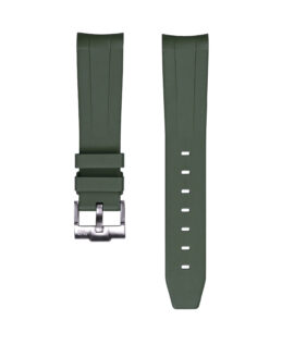 Curved-End-Rubber-Watch-Strap-Green-WB-Original