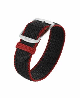 Eulit - Atlantic Perlon Strap - Black-Red-min