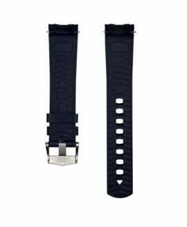 Curved End 300M Rubber Watch Strap - Blue - WB Original - back-min