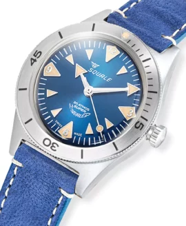 super-squale-big-arrows-blue-leather-close-up