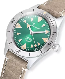 super-squale-big-arrows-green-leather-close-up