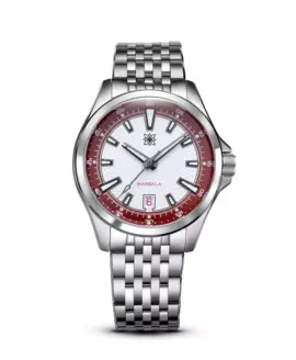 Second Hour - The Mandala Mk3 -red-white-dial-front