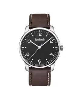 hanhart-pioneer-silva-black-385-mm-brown-strap