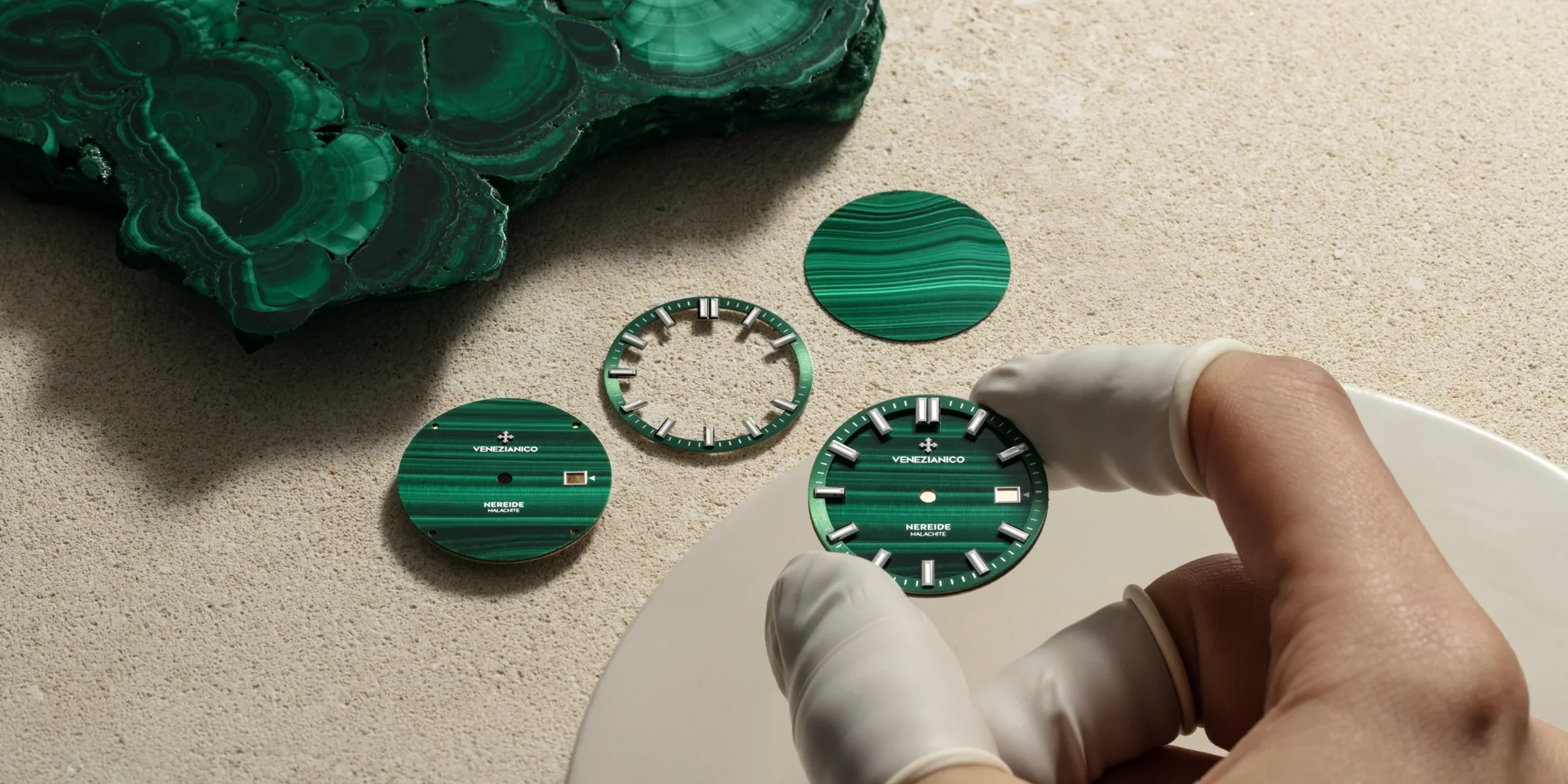 Malachite watch dial