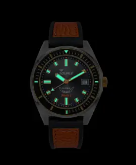 Squale - Matic S Orange - MATICBKOBK.RLOR - HydroLeather Watch Strap - lume