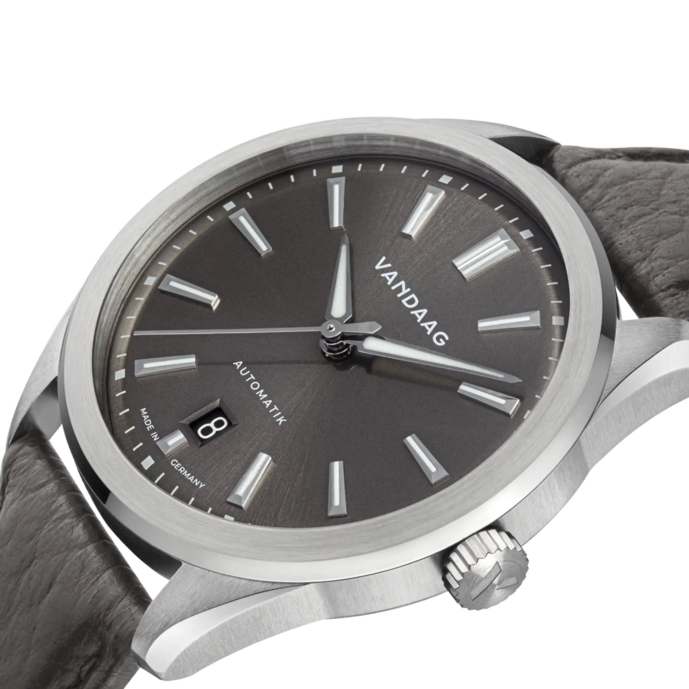 Vandaag - Baas - Balance - Leather Bracelet - Black Date - close up Vandaag - Baas - Balance - Leather Bracelet - Black Date - close up