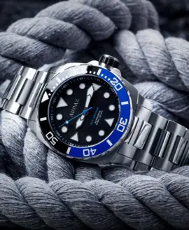 blue black bezel watch